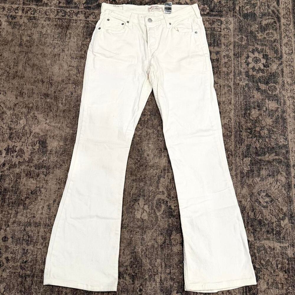 Vintage White Levis Signature Mid Rise Flare Bootcut Jeans Women Size M Misses 6 - Picture 3 of 8